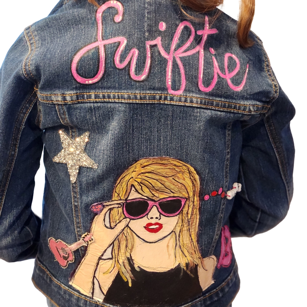 Kids Denim Jacket with Pink Accents